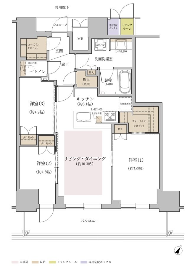 ジオタワー大阪十三 間取り SBタイプ（13階・20階）