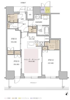 ジオタワー大阪十三 間取り SBタイプ（13階・20階）