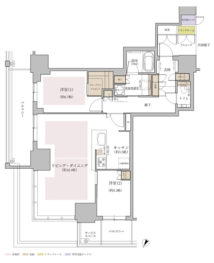 ジオタワー大阪十三 間取り SKタイプ(13階)