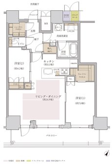 ジオタワー大阪十三 間取り SBタイプMENU（18階）