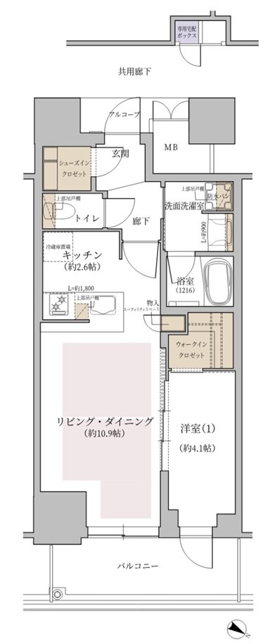 ジオタワー大阪十三 間取り UIタイプ（5・6階）