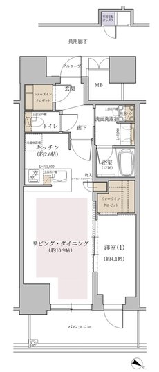 ジオタワー大阪十三 間取り UIタイプ（5・6階）