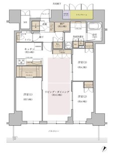 ジオタワー大阪十三 間取り ELタイプ（33・34階）