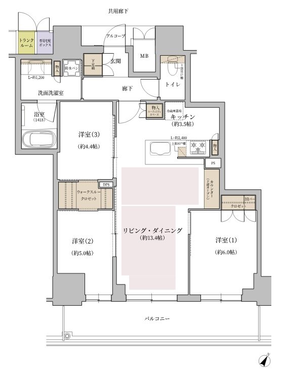ジオタワー大阪十三 間取り UCタイプ（8階）