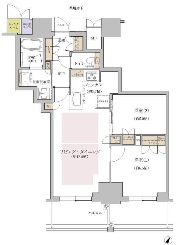 ジオタワー大阪十三 間取り UFタイプ（4階）