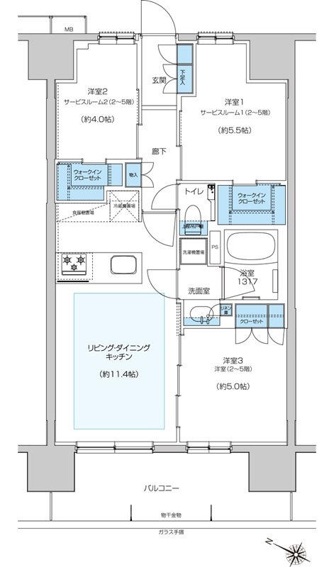 プレシス小田急相模原ステーションサイト 間取り Dタイプ