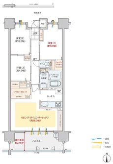 ヴェルディ東朝日町 間取り B type（2～14階）