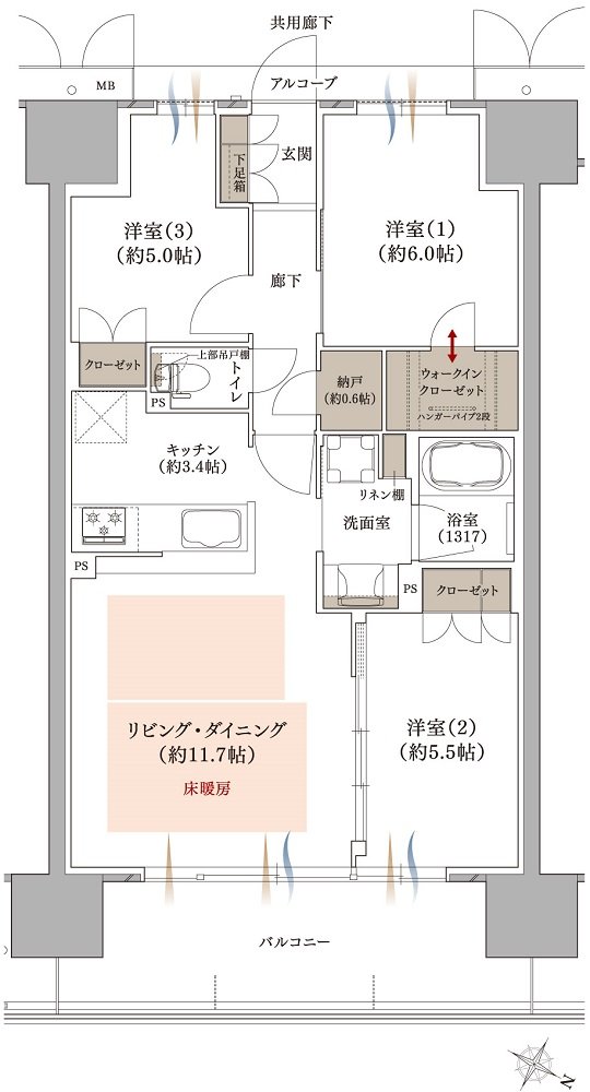 プラネスーペリア グラン大津瀬田 間取り O TYPE BASIC PLAN