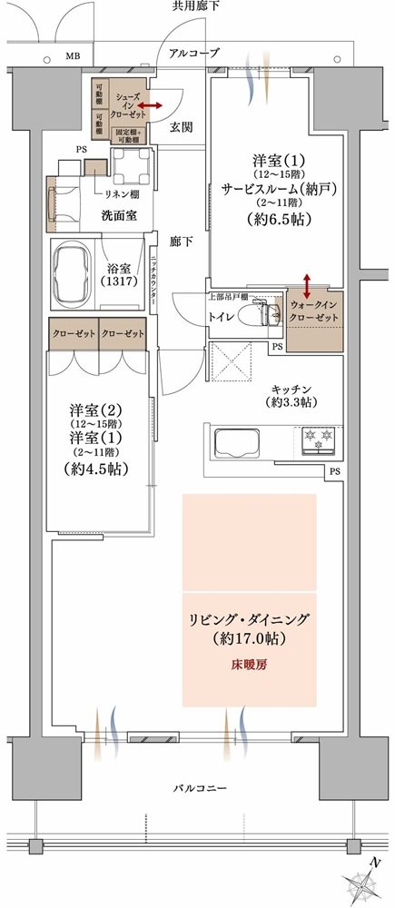 プラネスーペリア グラン大津瀬田 間取り K TYPE MENU PLAN1