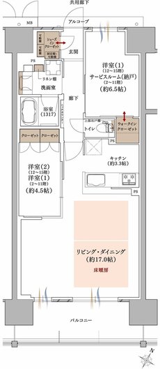 プラネスーペリア グラン大津瀬田 間取り K TYPE MENU PLAN1