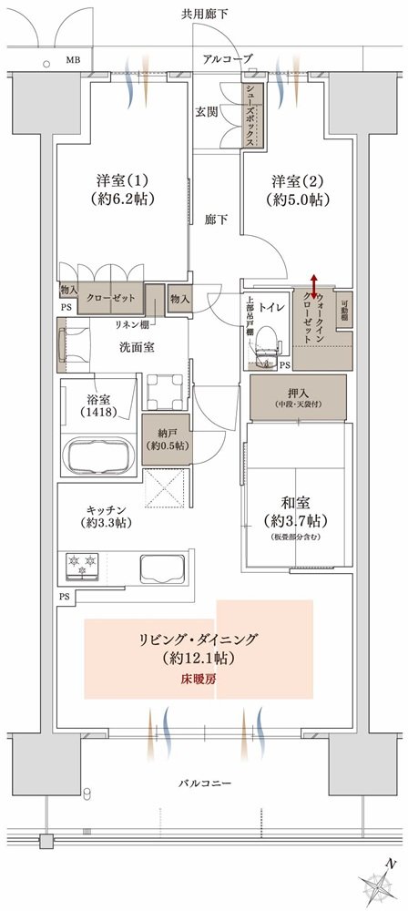プラネスーペリア グラン大津瀬田 間取り F2 TYPE MENU PLAN3
