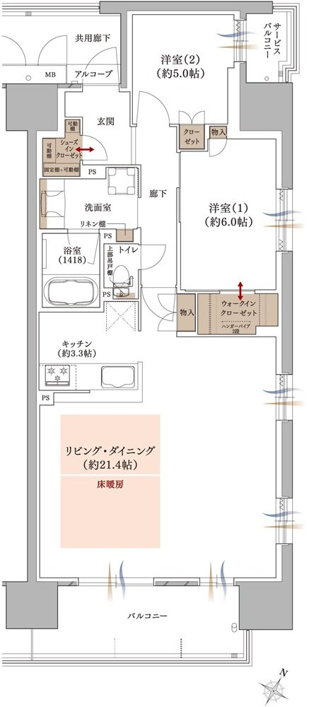 プラネスーペリア グラン大津瀬田 間取り M TYPE MENU PLAN1