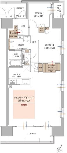 プラネスーペリア グラン大津瀬田 間取り M TYPE MENU PLAN1