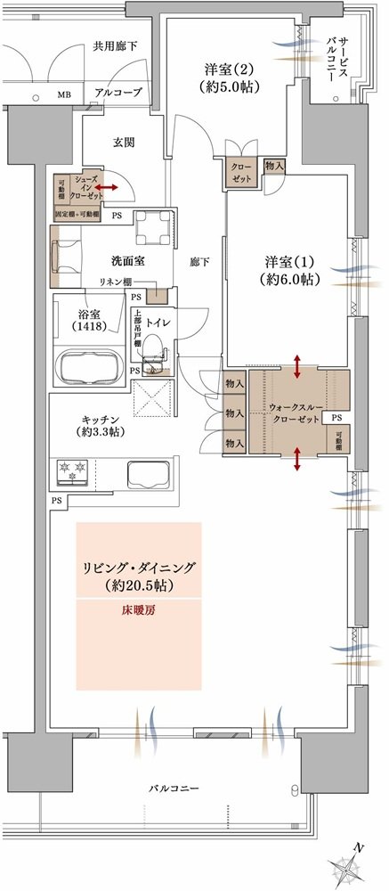 プラネスーペリア グラン大津瀬田 間取り M TYPE MENU PLAN5