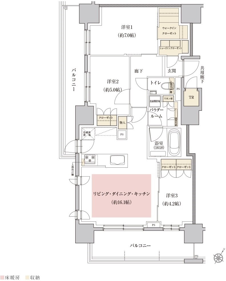 プレミスト札幌環状通東ステーションサイド 間取り G TYPE
