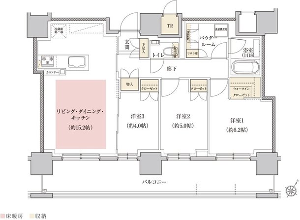 プレミスト札幌環状通東ステーションサイド 間取り H TYPE