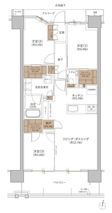 ジオ板橋大山 間取り K type