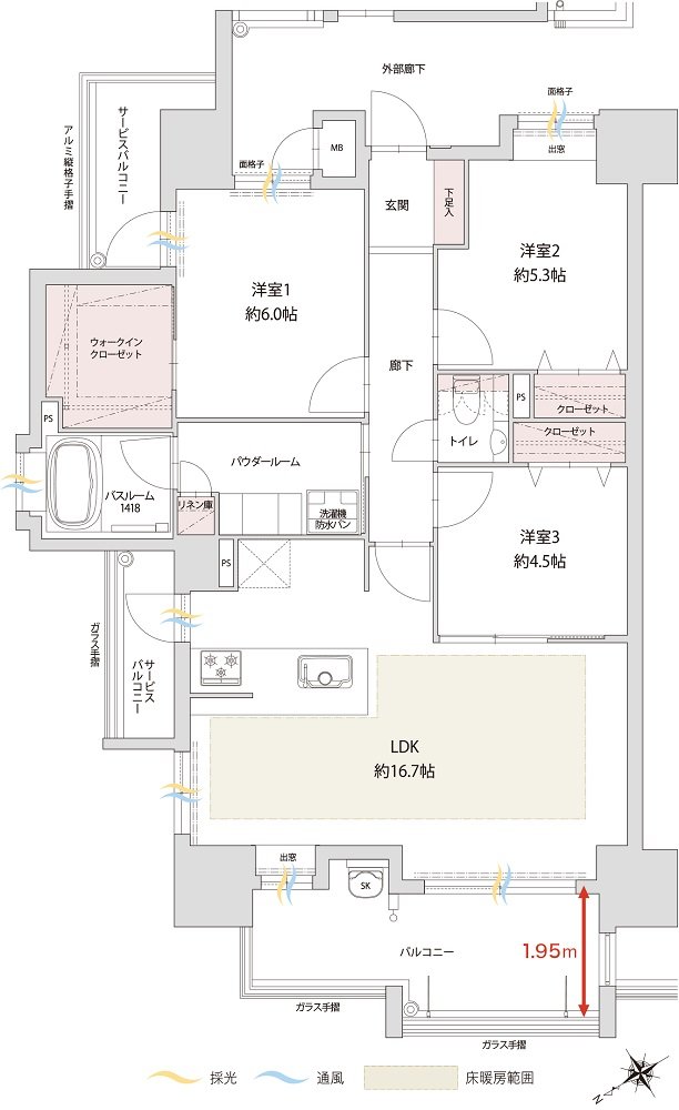 アクタス籠町グランミライ 間取り A type【BASICプラン】