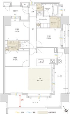 アクタス籠町グランミライ 間取り H type【MENU PLAN1】