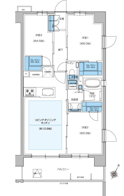 プレシス浦和美園 間取り Kタイプ