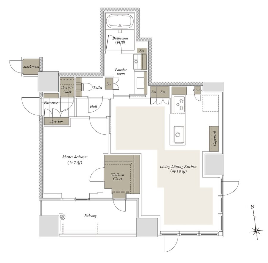 タワー・ザ・ファースト栄三丁目 間取り Bタイプ MENU PLAN