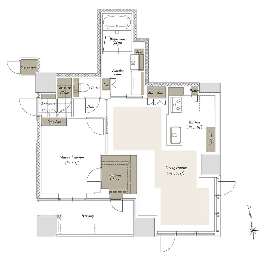 タワー・ザ・ファースト栄三丁目 間取り Bタイプ MENU PLAN