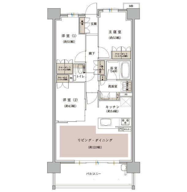 バンベール高畑 間取り Gタイプ