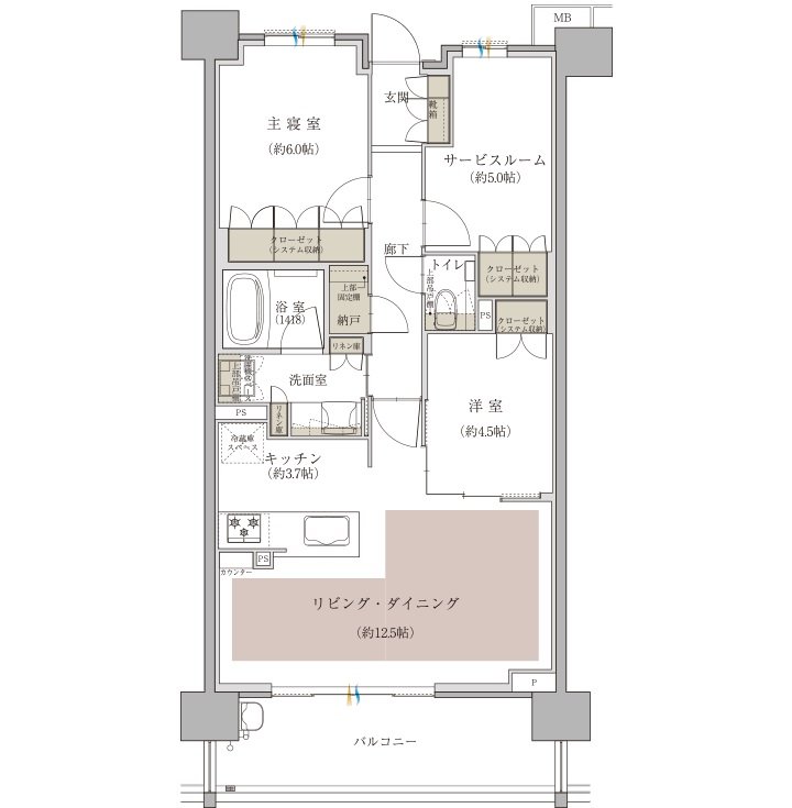 バンベール高畑 間取り B1タイプ