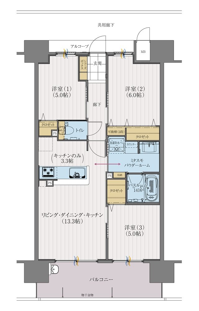 アルファステイツ佐世保駅前 間取り D type