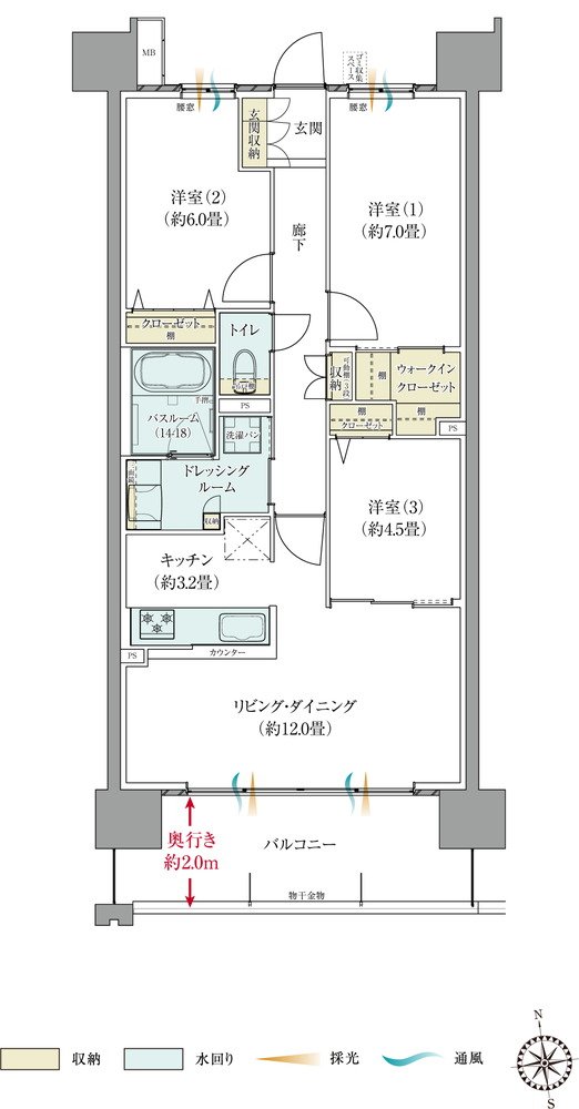 サーパス宇都宮 県庁前通り 間取り Dタイプ