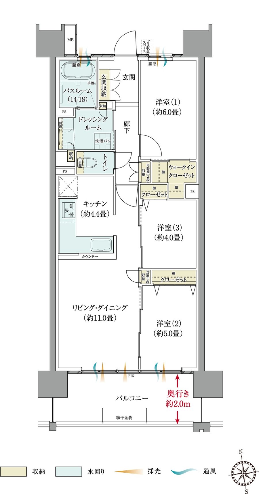 サーパス宇都宮 県庁前通り 間取り Cタイプ