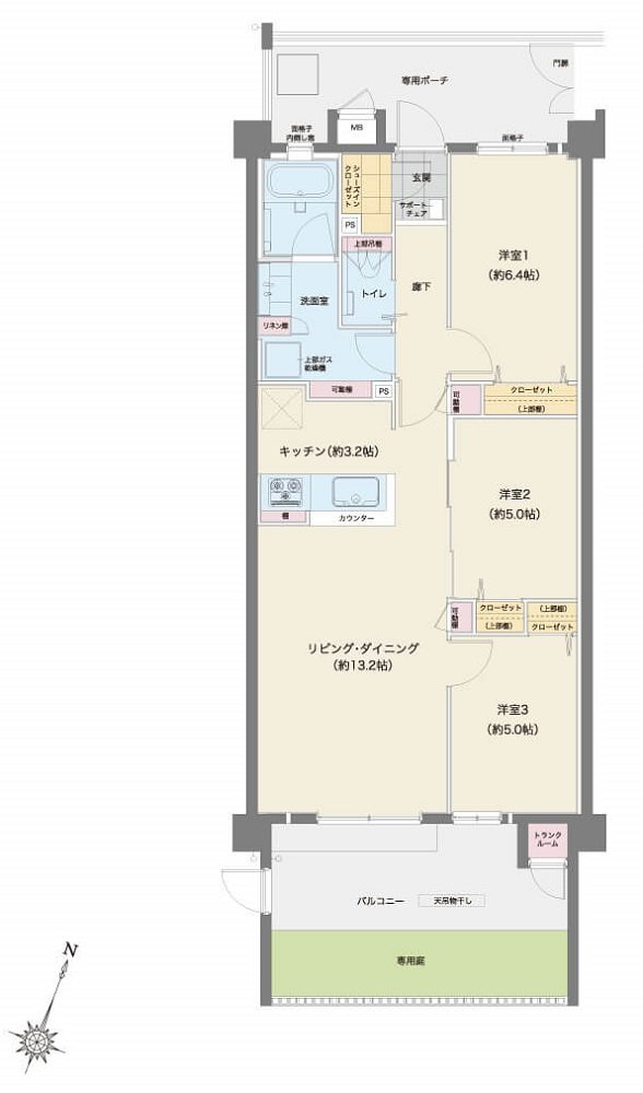 エンズパークサイド大湾シティ・リゾート 間取り C1 TYPE