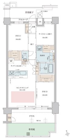 リビオ豊中少路 間取り C3gタイプ