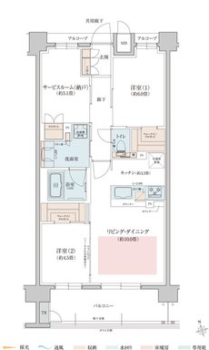 リビオ豊中少路 間取り D1タイプ