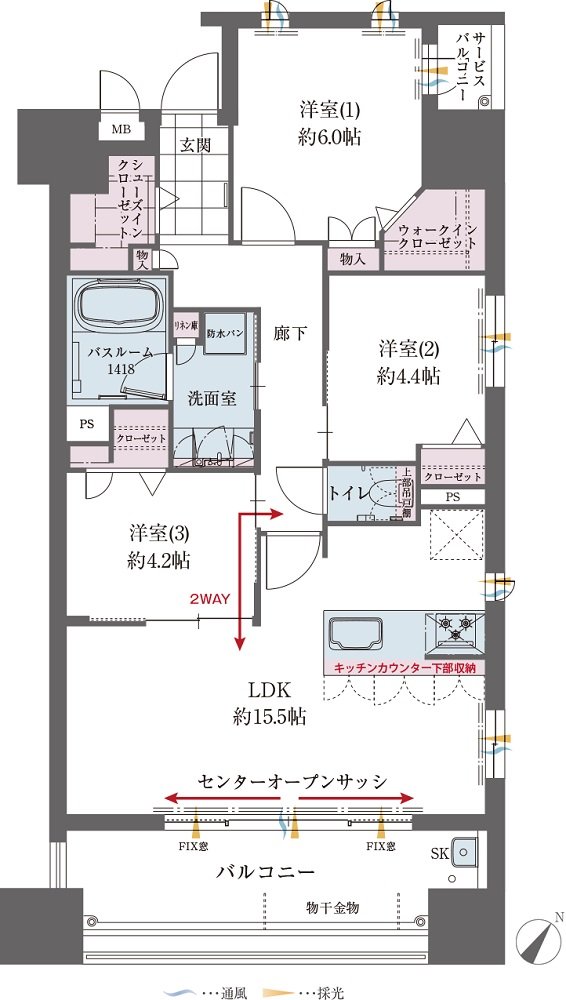 ファーネスト桜町通りタワー 間取り E TYPE