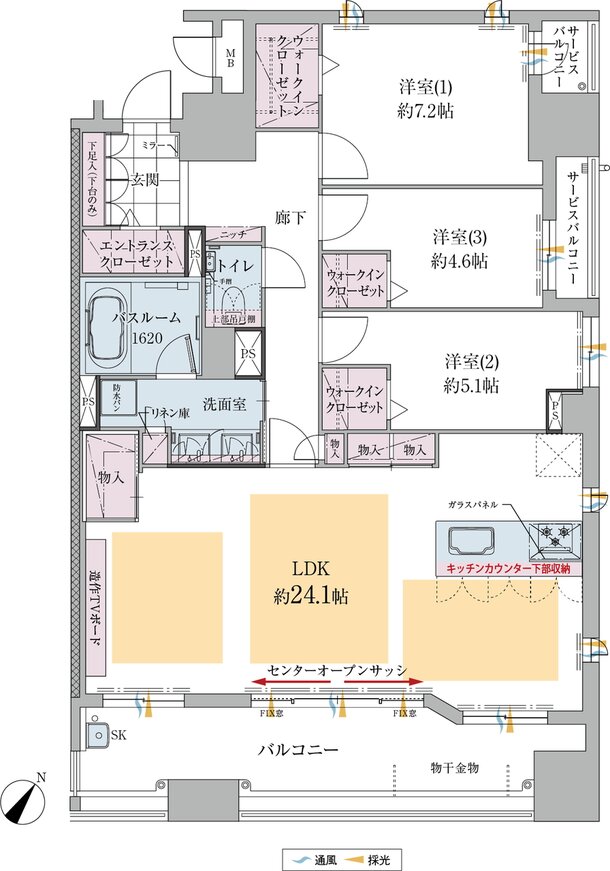 ファーネスト桜町通りタワー 間取り G TYPE カスタマイズプランB