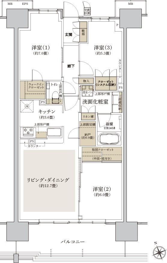 プラウド宇都宮馬場通り 間取り B type