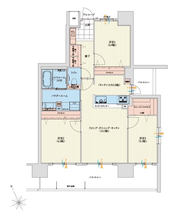 アルファステイツ四日市城北町 間取り E type