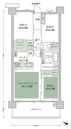 シティテラス登戸 間取り B3a' type