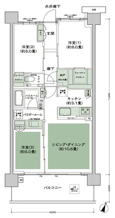 シティテラス登戸 間取り E2 type
