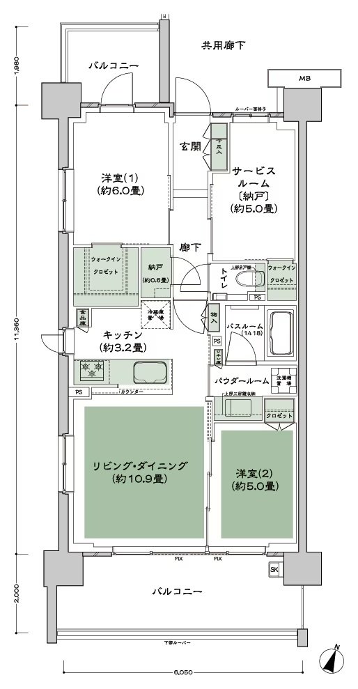 シティテラス登戸 間取り D type