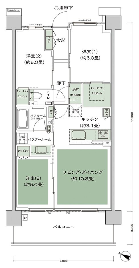 シティテラス登戸 間取り B1' type