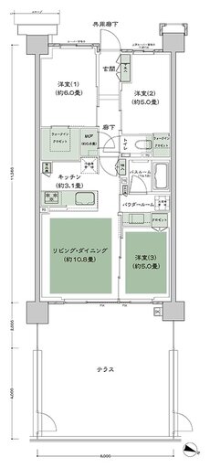 シティテラス登戸 間取り H1b't type