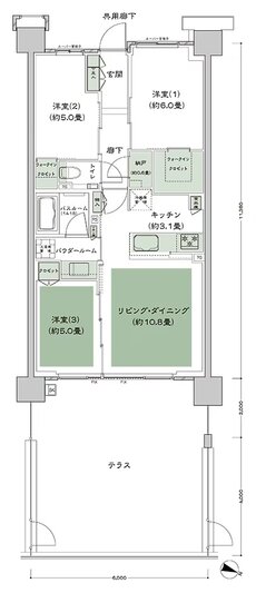 シティテラス登戸 間取り H4t type