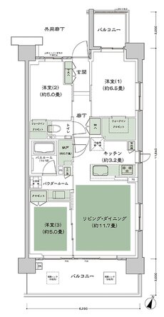 シティテラス登戸 間取り F type