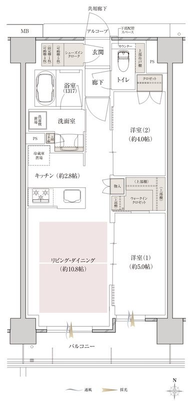 ファインレジデンス京都五条通 間取り O2タイプ