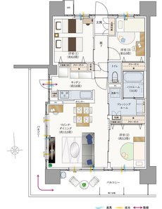 サーパス防府駅マークフロント 間取り Aタイプ