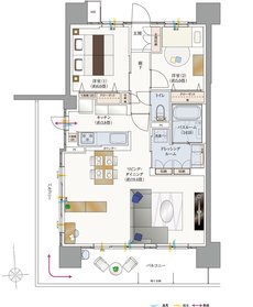 サーパス防府駅マークフロント 間取り Aタイプ（メニュープラン）