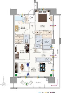 サーパス防府駅マークフロント 間取り Dタイプ