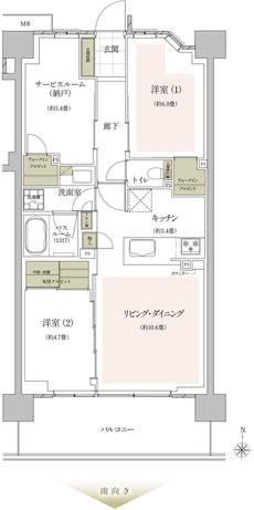 ザ・ライオンズ武蔵小杉 間取り L type